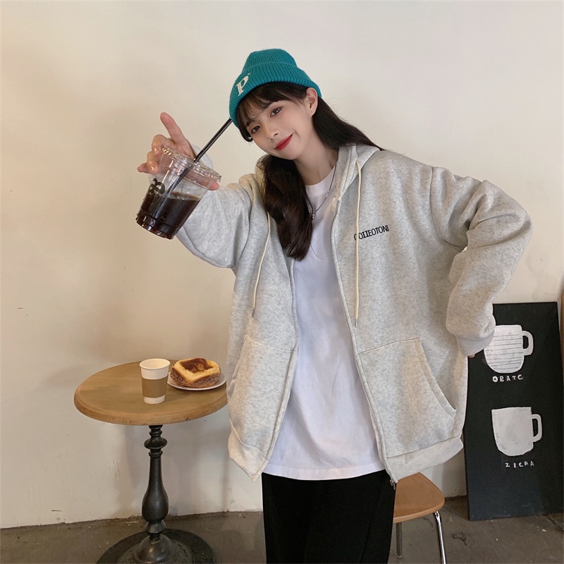 Áo hoodie SUXI vải cashmere dễ phối đồ cho nữ