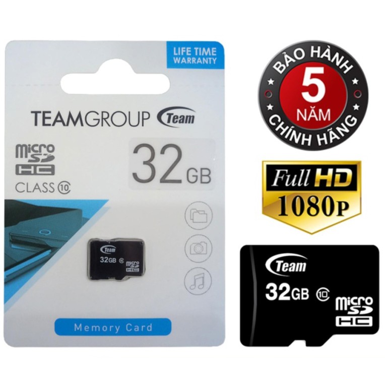 Thẻ nhớ 32GB Team Taiwan MicroSDHC Class 10 (Đen)