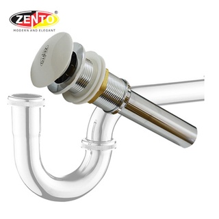 Bộ xi phông lavabo kín xả nhấn sứ zxp011-2