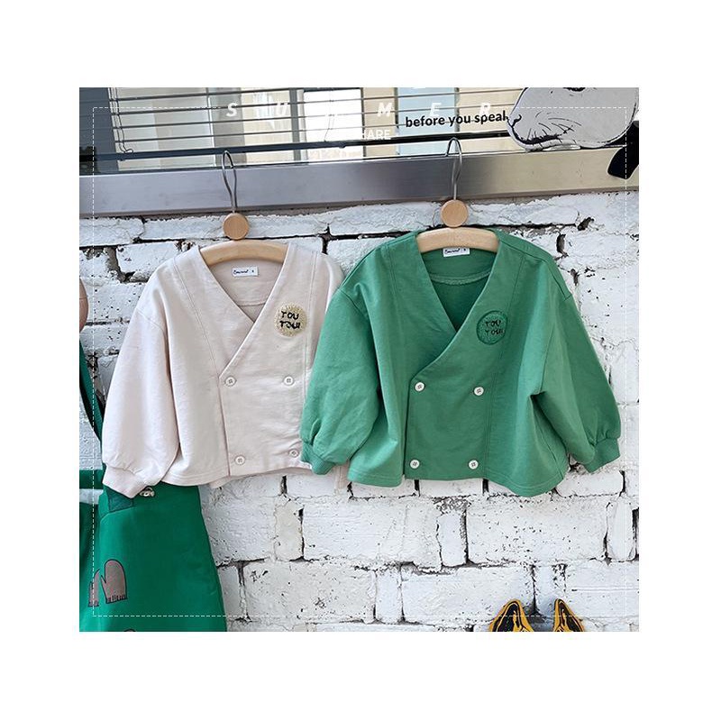 Áo Khoác cardigan Dệt Kim Phong Cách Hàn Quốc Thời Trang Xuân Thu Cho Bé Trai + Gái