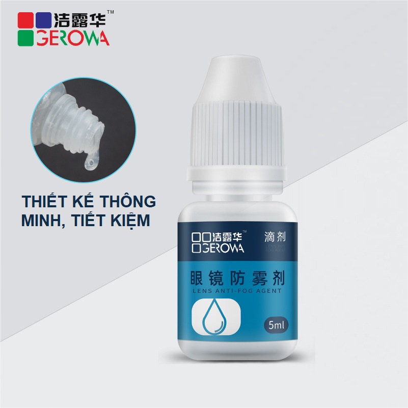 Dung dịch nano Gerowa chống bám hơi nước, sương mù 5ml - [Tặng kèm khăn lau kính]