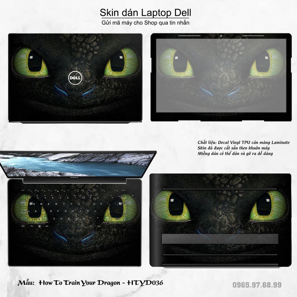 Skin dán Laptop Dell in hình bí kíp luyện rồng (inbox mã máy cho Shop)