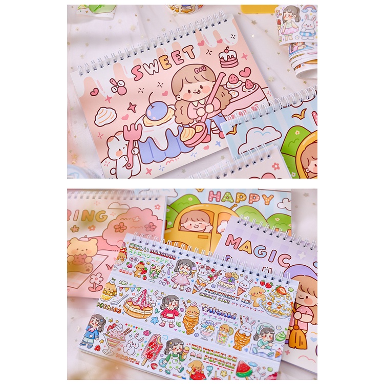 Sổ chiết washi tape lưu trữ sticker cute hình dán dễ thương trang trí sổ