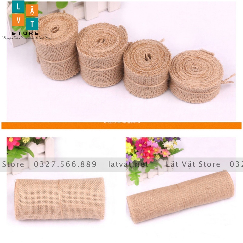 Ruy băng sợi đay trơn nhiều kích thước,DIY trang trí, handmade, tiệc cưới, Giáng sinh làm từ sợi đay, ribbon Decor.