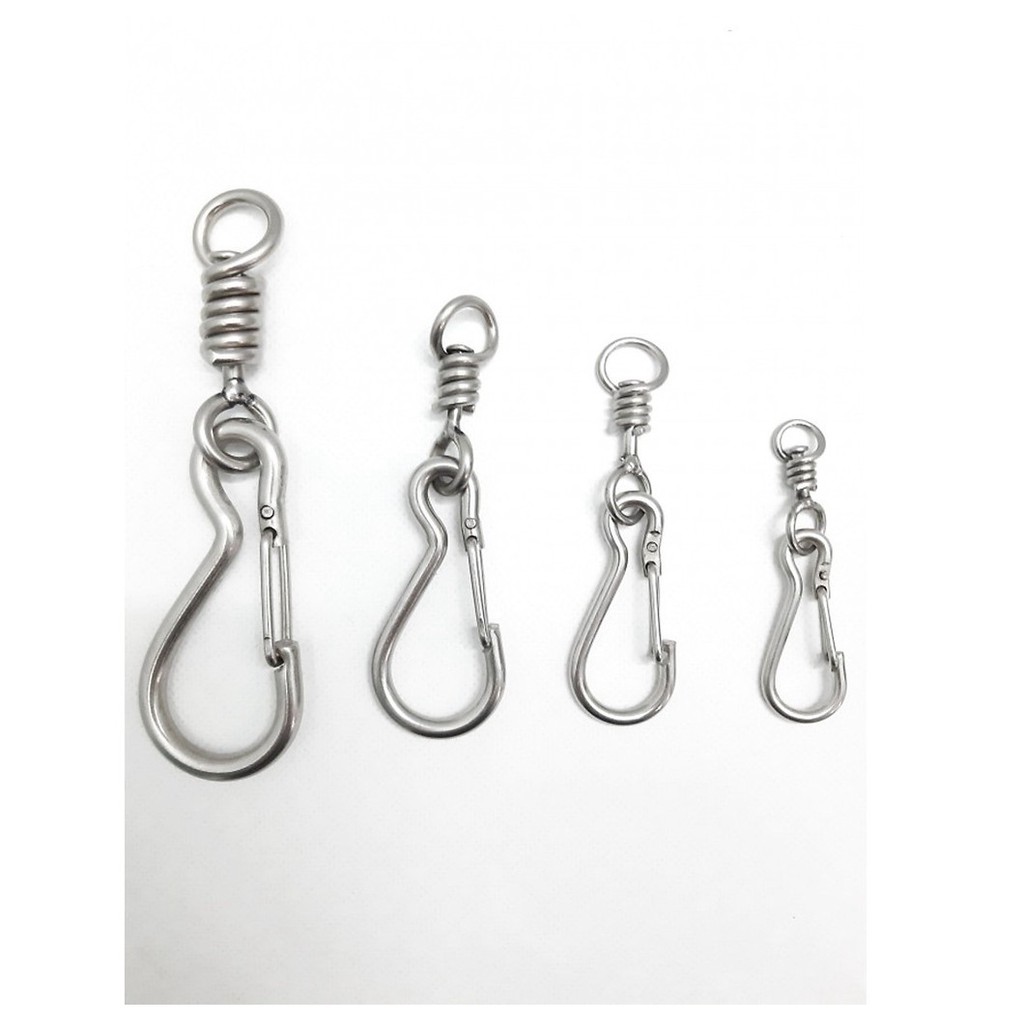 HN (1 cái) Móc xích inox có chống xoắn Móc khóa 4 size Inox 304 siêu cứng có thể dùng móc dây cáp hoặc móc xích chó