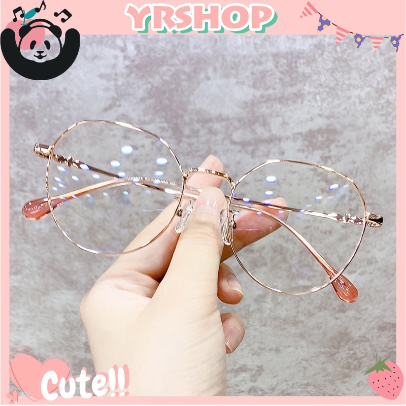 Mắt Kính Gọng Tròn Bằng Kim Loại Chống Tia Bức Xạ Từ Máy Tính Phong Cách Retro Hàn Quốc Unisex
