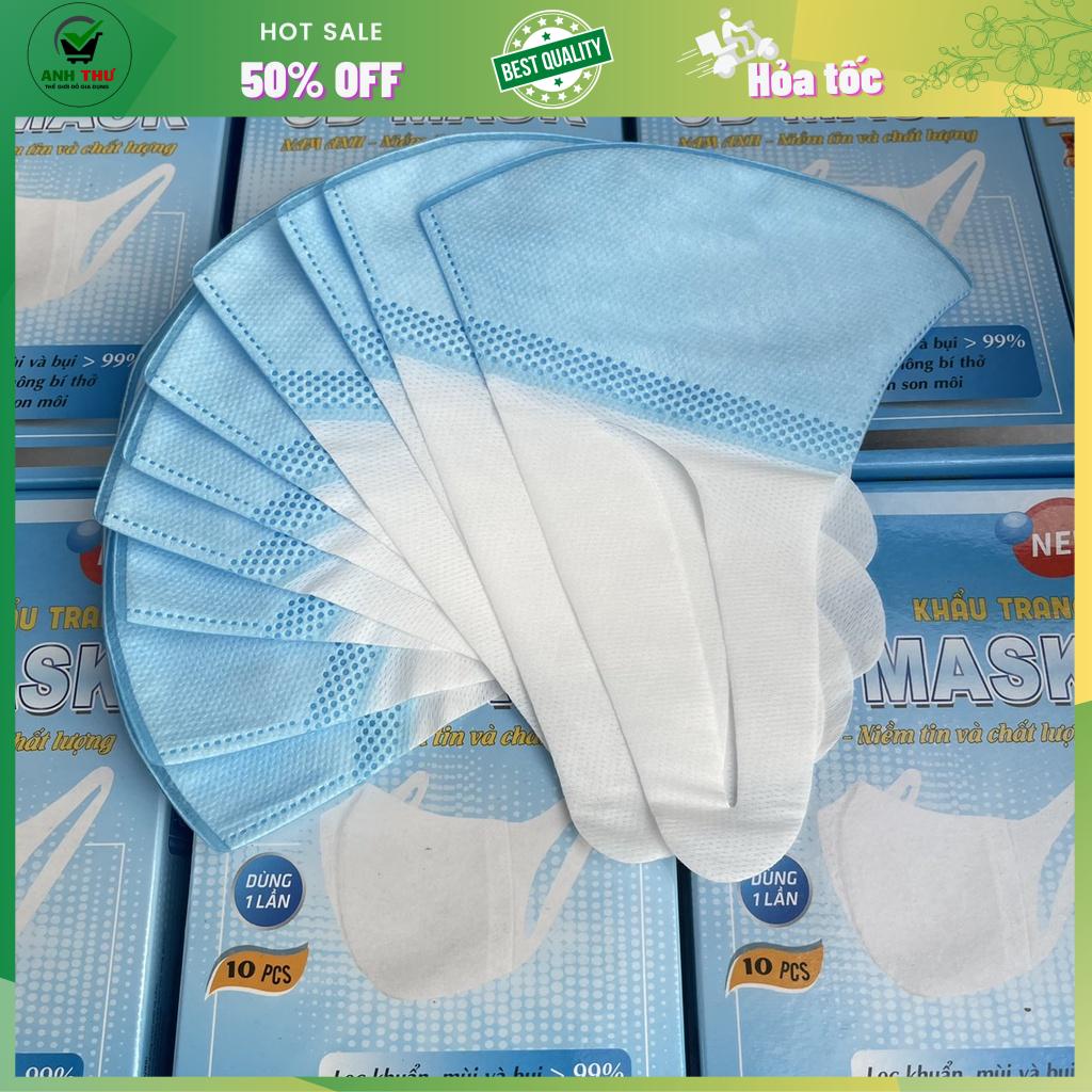 Hộp 10 cái khẩu trang y tế kháng khuẩn 3 lớp Famapro 5D Mask dây vải