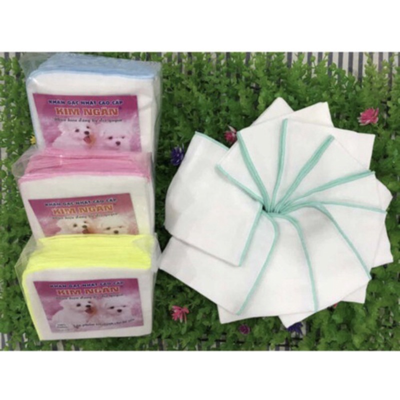 set 10 khăn sữa xô cuốn biên.(5 lớp )