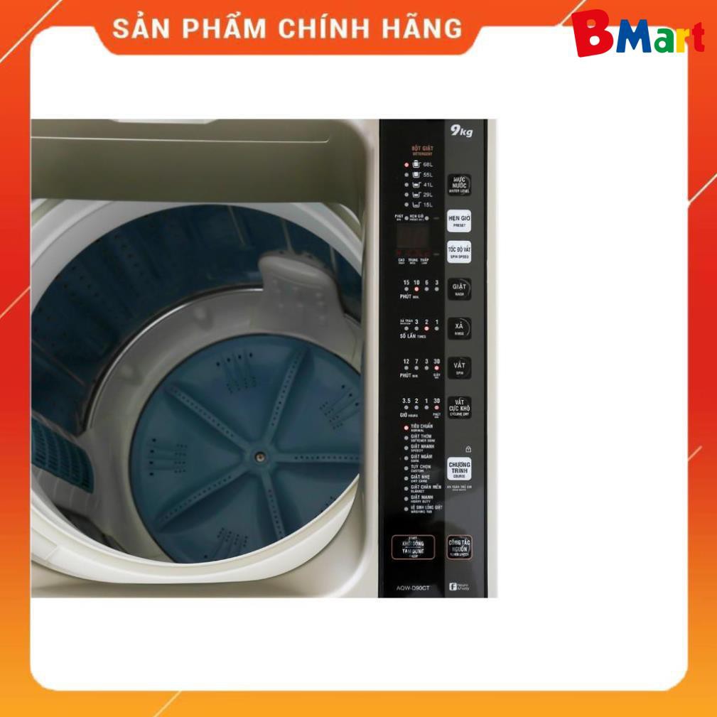 [ VẬN CHUYỂN MIỄN PHÍ KHU VỰC HÀ NỘI ] Máy giặt Aqua cửa trên 9kg ( bạc ) AQW-D90CT.S - [ Bmart247 ]  - BM