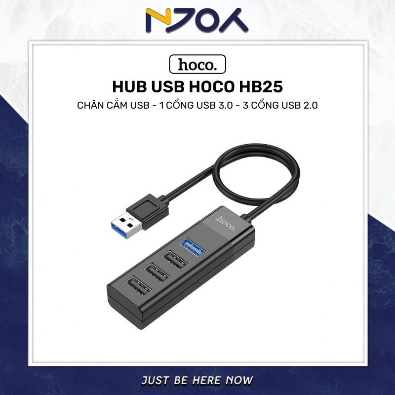 Hub HOCO Hb25 USB Sang 4 Cổng Usb 1 Usb 3.0/3 Usb 2.0 Vật Liệu Tpe Cao Cấp Cho Máy Tính Laptop Ipad Macbook