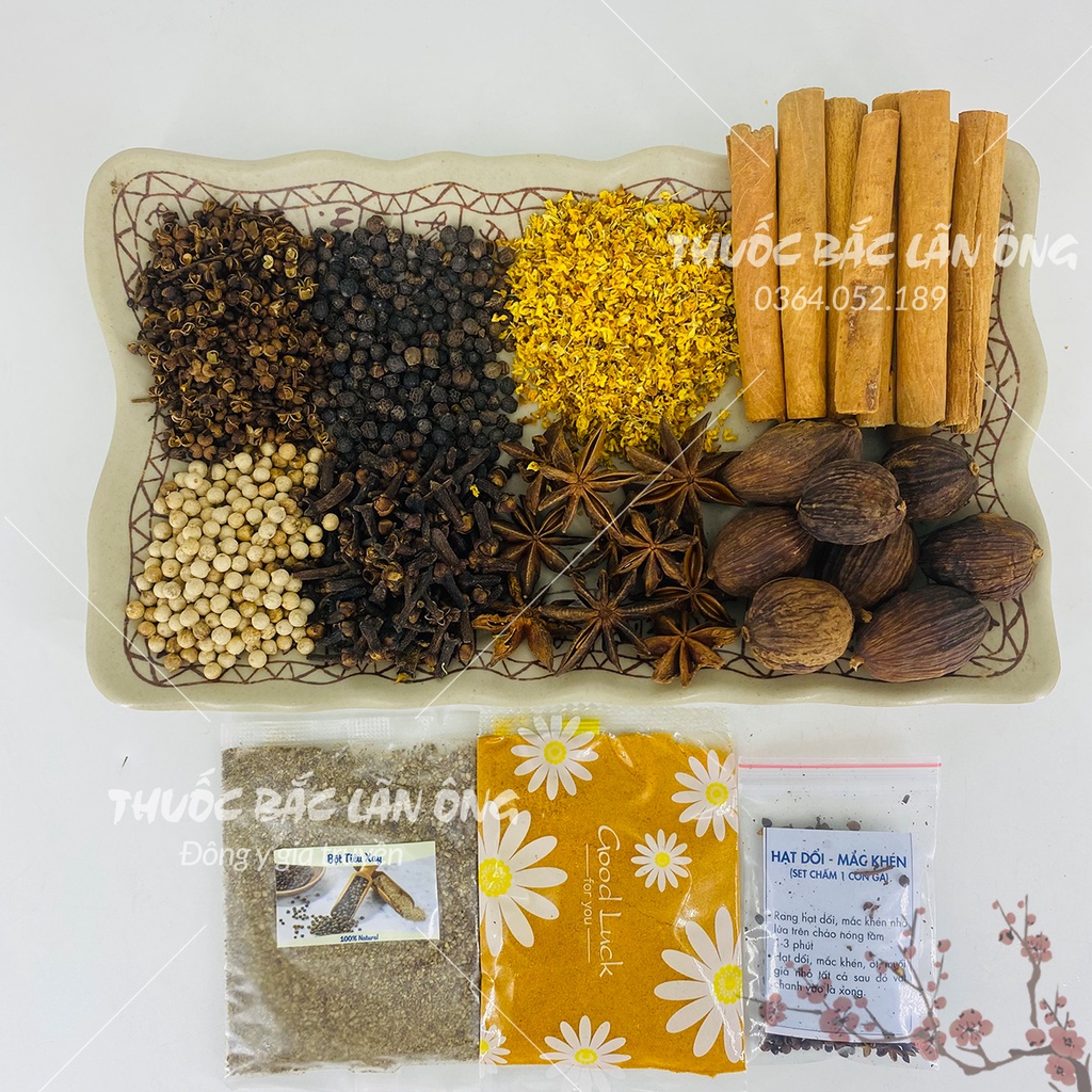 Nguyên liệu gà ủ muối hoa tiêu (Gia vị thảo mộc + công thức chuẩn)
