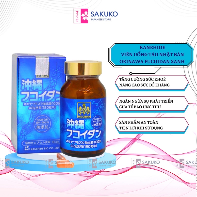 Viên Uống Hỗ Trợ Giảm Nguy Cơ Ung Thư Okinawa Fucoidan Nội Địa Nhật Bản 180 viên - SAKUKO