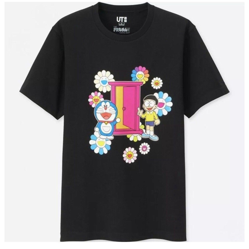 Uniqlo Áo Thun cotton In Hình Doremon x takashi murakami Phong Cách Thể Thao Cho Nam