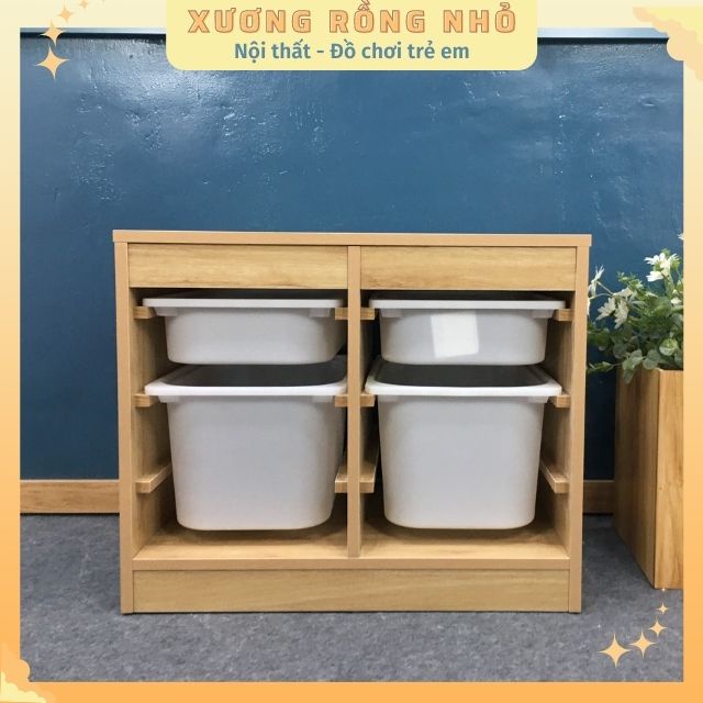 Kệ đồ chơi trẻ em-Kệ đồ chơi cho bé-Kệ để đồ chơi cho bé-Kệ thùng nhựa IKEA-Xương Rồng Nhỏ