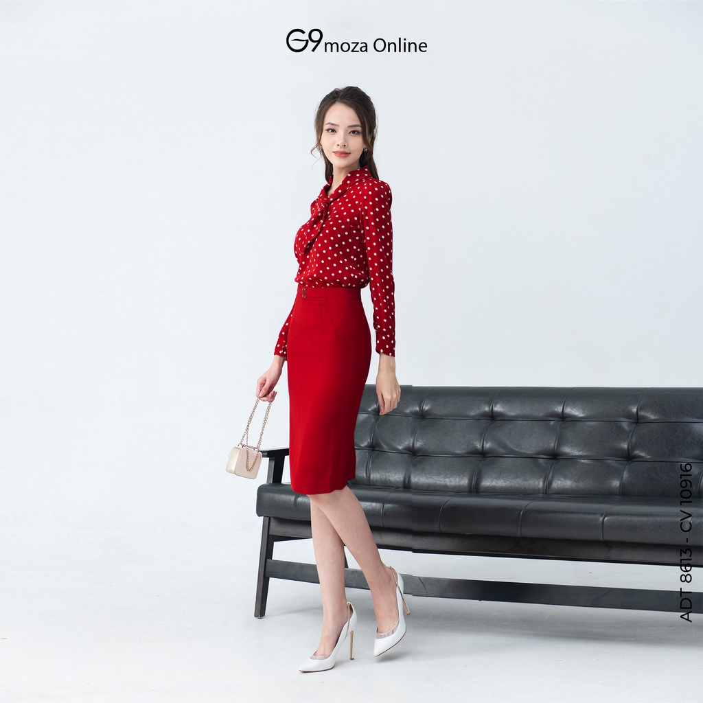 Áo sơ mi tay dài 8613 G9moza chất liệu lụa mềm mịn thoáng mát