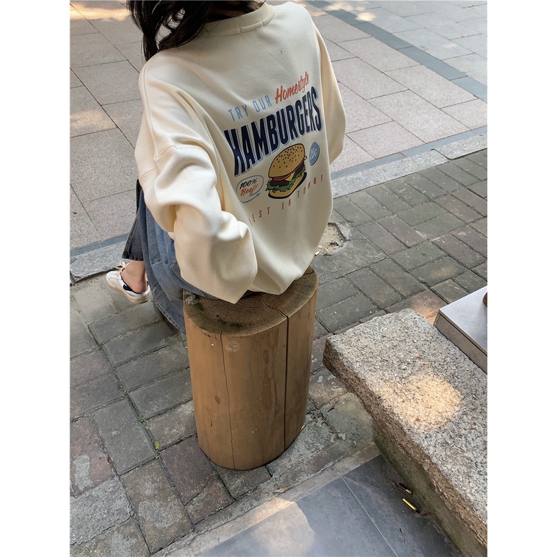 Xiaozhainv Áo sweatshirt tay dài dáng rộng phong cách Hàn Quốc thời trang trẻ trung cho nữ | BigBuy360 - bigbuy360.vn