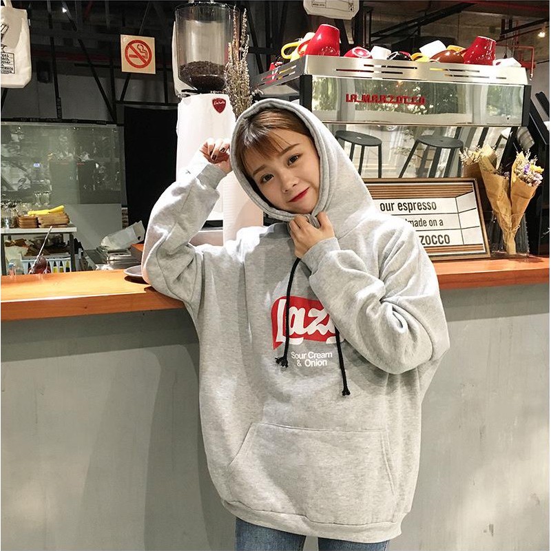Áo hoodie ulzzang Lazy vải dày | BigBuy360 - bigbuy360.vn