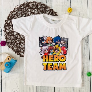 Áo Thun Full nhân vật Hero Team Mini World cho bé trai chất thun co giãn, thấm hút mồ hôi, xịn mịn 10kg - 77kg