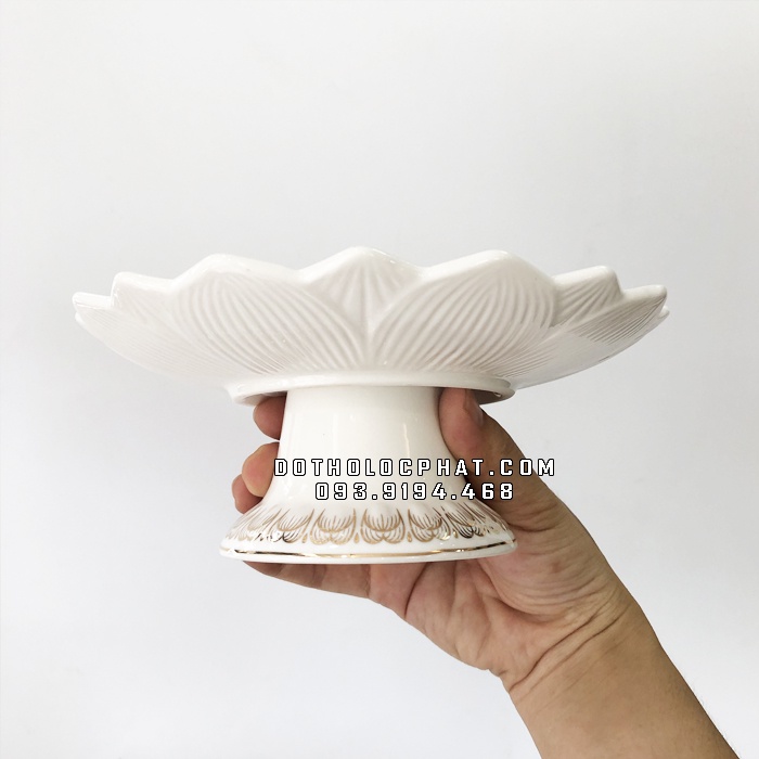 Dĩa Trái Cây Thờ Cúng Phật Gia Tiên Bằng Sứ Hoa Sen