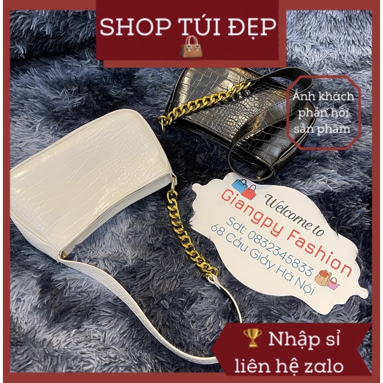 Túi Xách Siêu Rẻ Đeo Vai 🔴 Hàn Quốc mix Quai Xích Kèm Ngăn Kéo Khoá sang chảnh