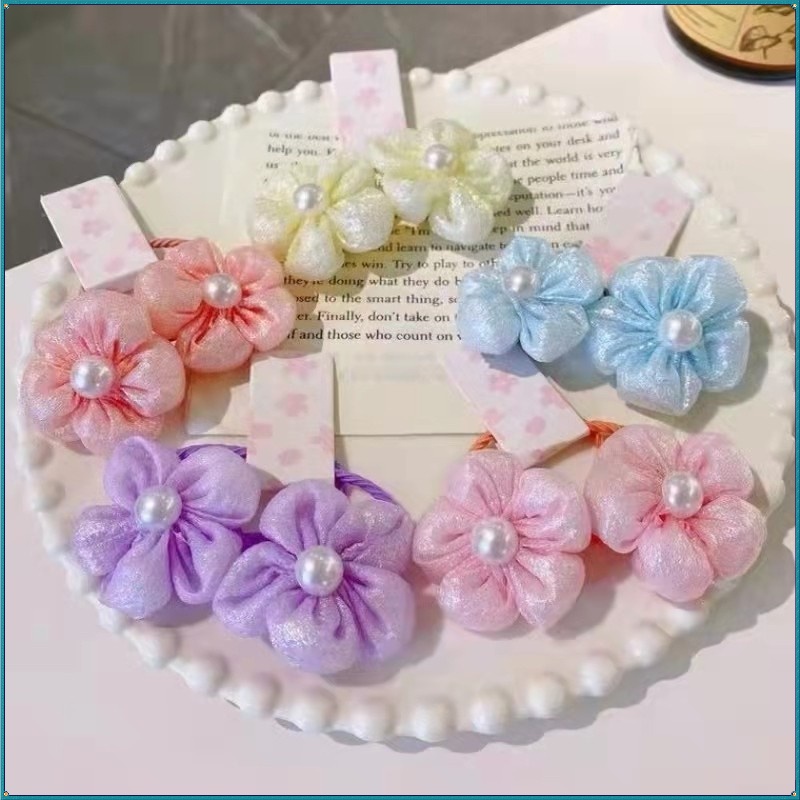 Dây Buộc Tóc Ba Chiều Co Giãn Tốt Không Làm Đau Phong Cách Nhật Hàn Dễ Thương Cho Bé Gái