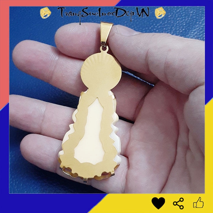 Mặt Dây chuyền Quan Thế Âm Bồ Tát  màu trắng nhiều size dễ chọn đem lại bình an may mắn cho người đeo