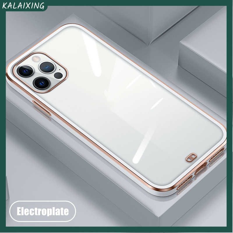 Ốp Điện Thoại Trong Suốt Mạ Điện Cho iPhone 13 Pro Max 13Mini Case 12 11 7plus 8 plus X Xr Xs Max