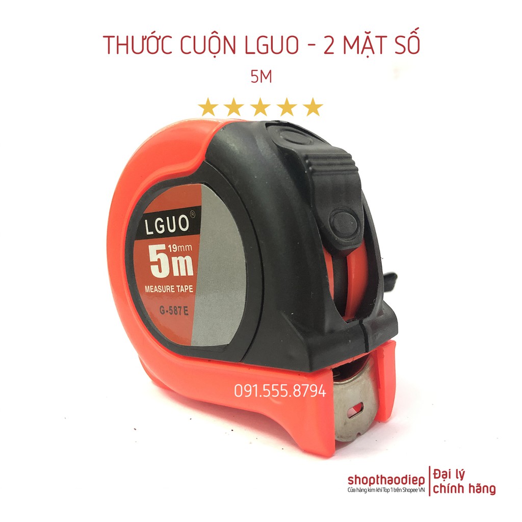 [HÀNG XỊN] Thước Cuộn 5m - 7.5m LGUO 2 mặt số bản 25mm, Thước Dây LGUO Số To và Lỗ Ban