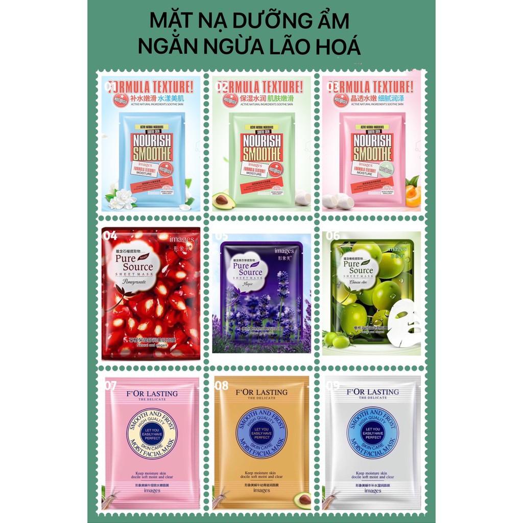 MẶT NẠ COMBO 20 MASK DƯỠNG DA NỘI ĐỊA TRUNG