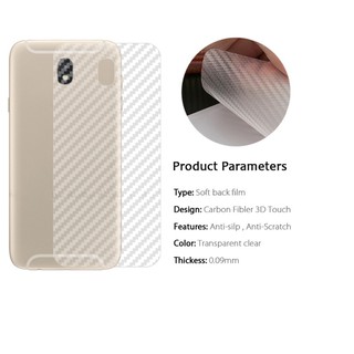Bộ 3 tấm dán lưng mặt sau vân carbon 3D chống xước cho điện thoại Samsung Galaxy J7 Prime,Samsung J7 Pro