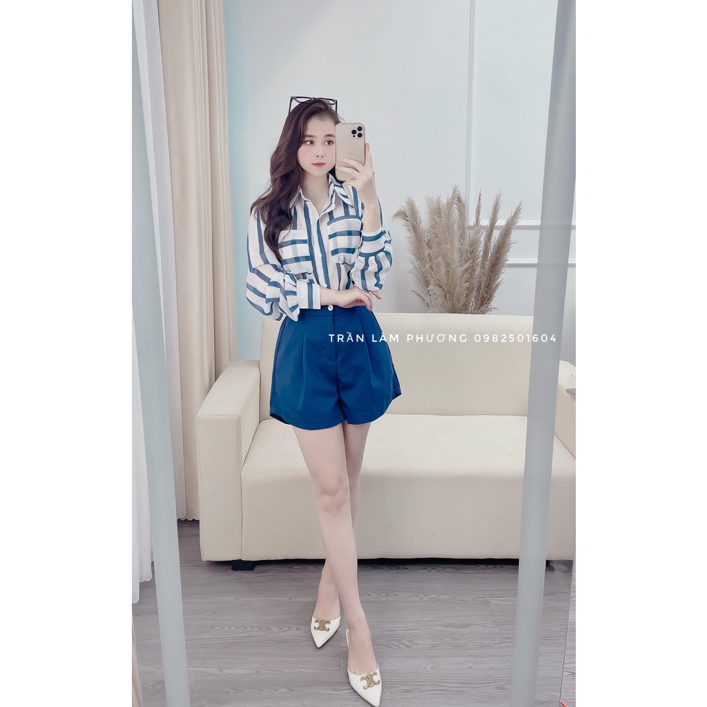 Set sơ mi xanh năng động cá tính