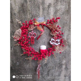 vòng đào đông đỏ trang trí tết
