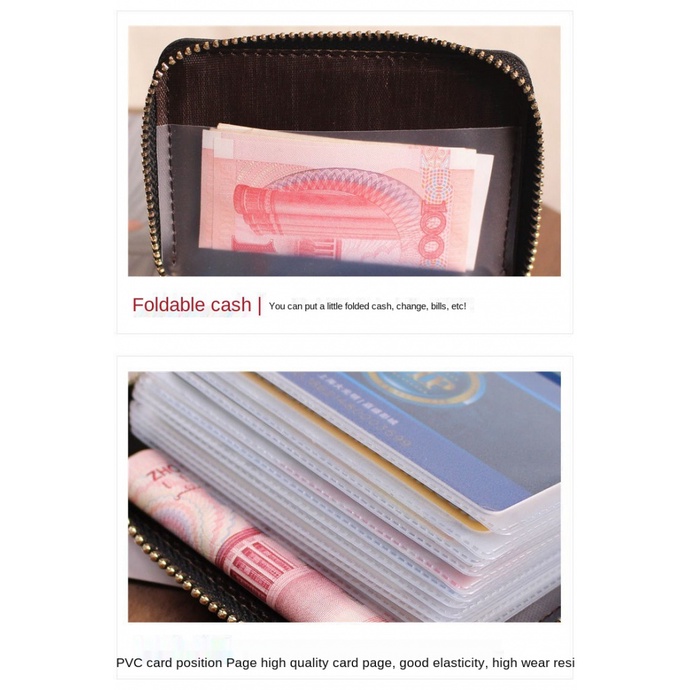 Ví Đựng Thẻ 26 Ngăn Phối Khóa Kéo Thời Trang Cho Nữ Giá Đỡ
