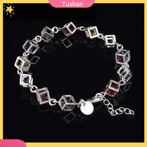 Vòng tay nữ mạ bạc đính đá CZ