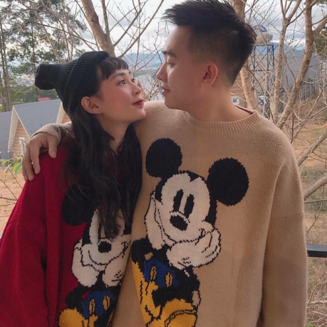 SAN AO XANH - Áo len Mickey hot-trend hàng cao cấp xuất Hàn - NAM NỮ MẶC ĐÔI