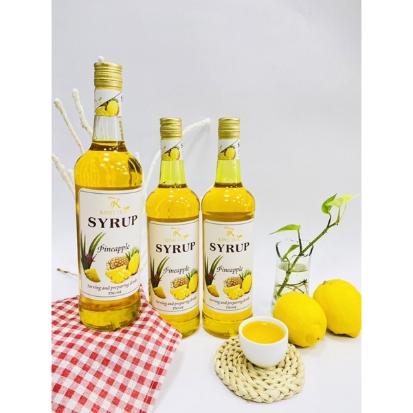 SIRO DỨA VÀNG Pha Chế( Syrup Pineapple) KINGTEA.XT Chai 800ml