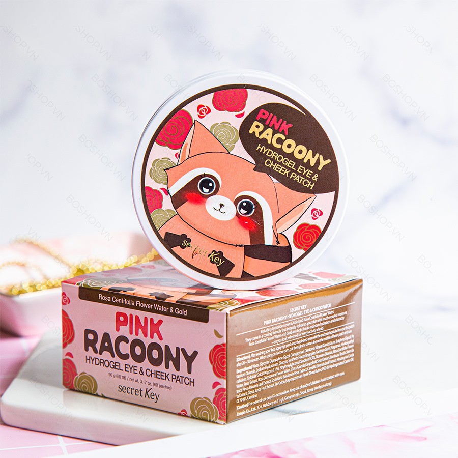 Mặt Nạ Mắt Secret Key Pink Racoony Hydro-Gel Eye &amp; Cheek Patch