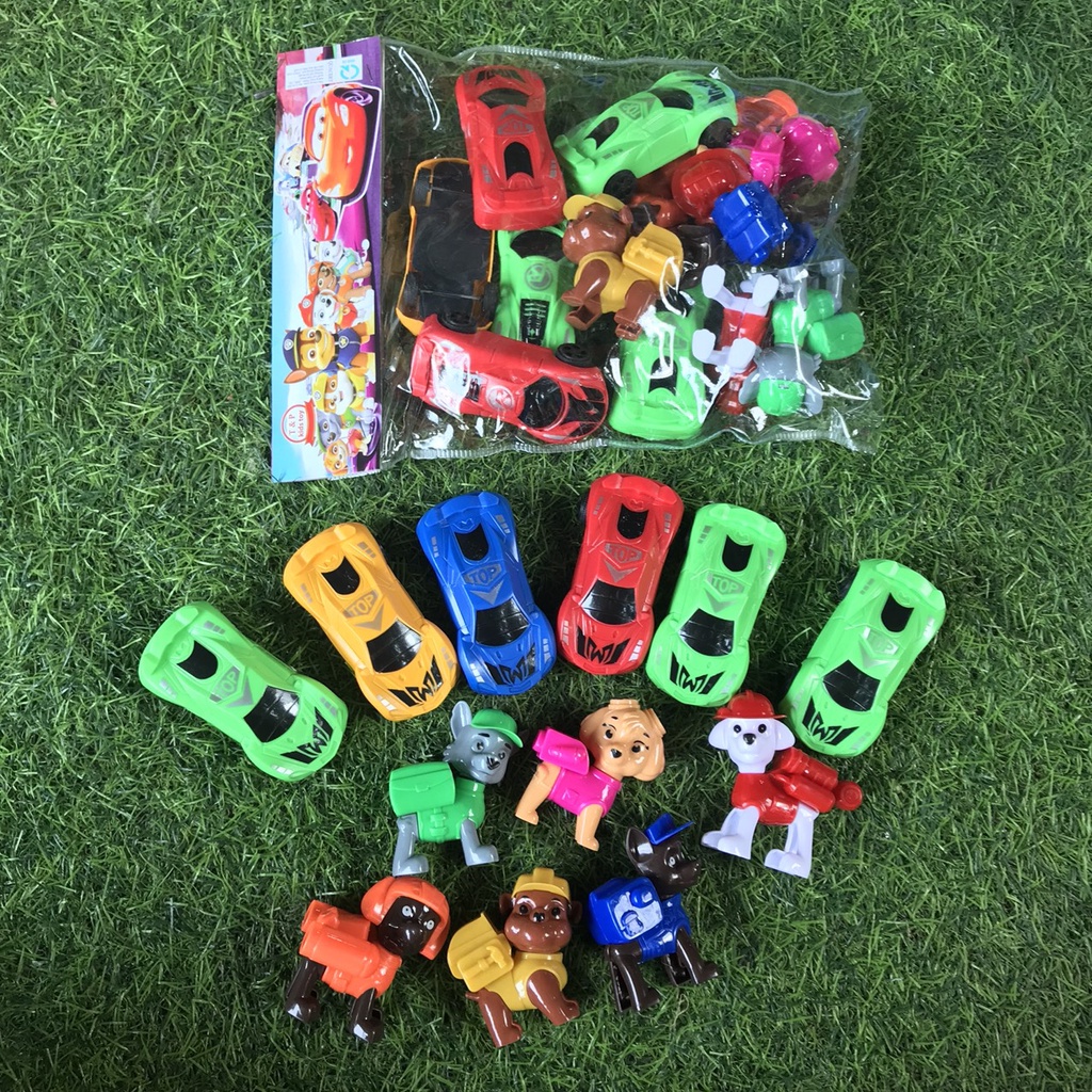 Túi đồ chơi 6 chú chó cứu hộ kèm xe - hoạt hình chó Paw - Smart Baby
