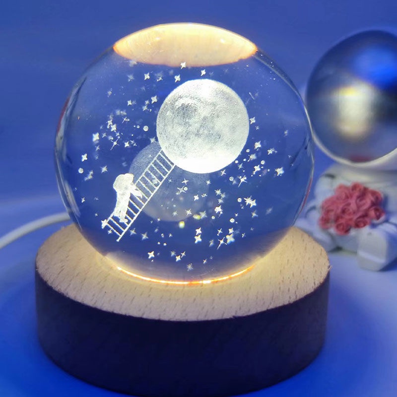 Đèn Ngủ Để Bàn Hình Cá Heo Đính Pha Lê Phát Sáng AMT9