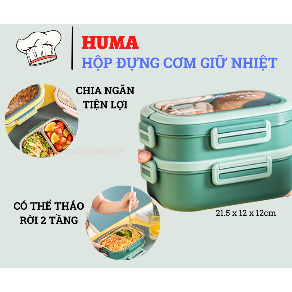 Hộp Đựng Cơm Giữ Nhiệt Inox 2 Tầng – Hộp Đựng Cơm Văn Phòng TEDEMEI