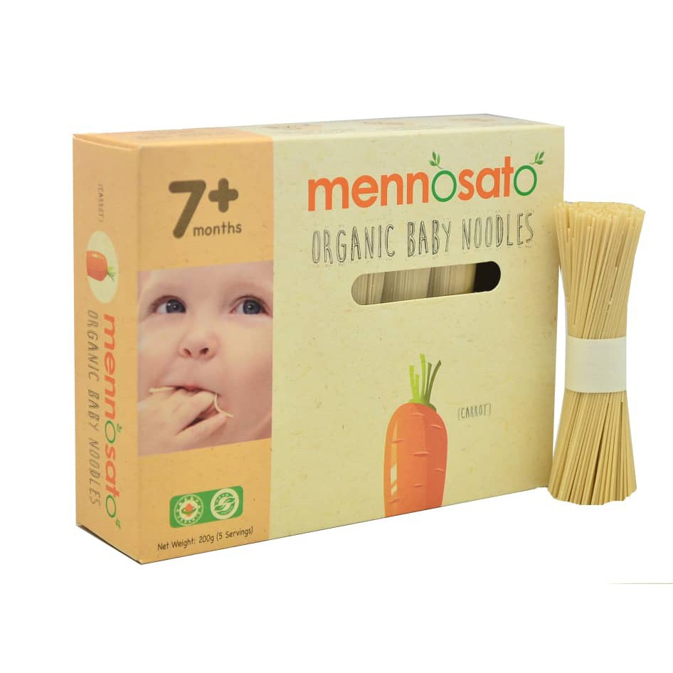 Mì Rau Củ Hữu Cơ Cho Bé Vị Cà Rốt MenNoSato 200g - Xuất xứ Malaysia