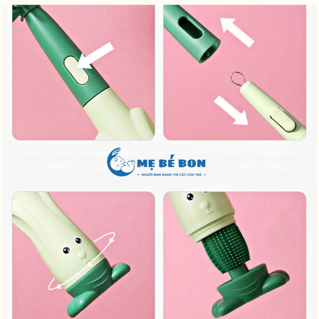 Cọ Bình Sữa Silicon Cao Cấp, Cọ Rửa Bình Sữa Silicon 3in1