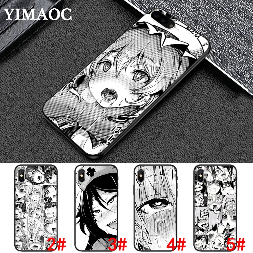 iPhone XS Max XR X 7 8 6 6S Plus 5 5S SE 61B Anime girl cartoon japan faces Soft Case
