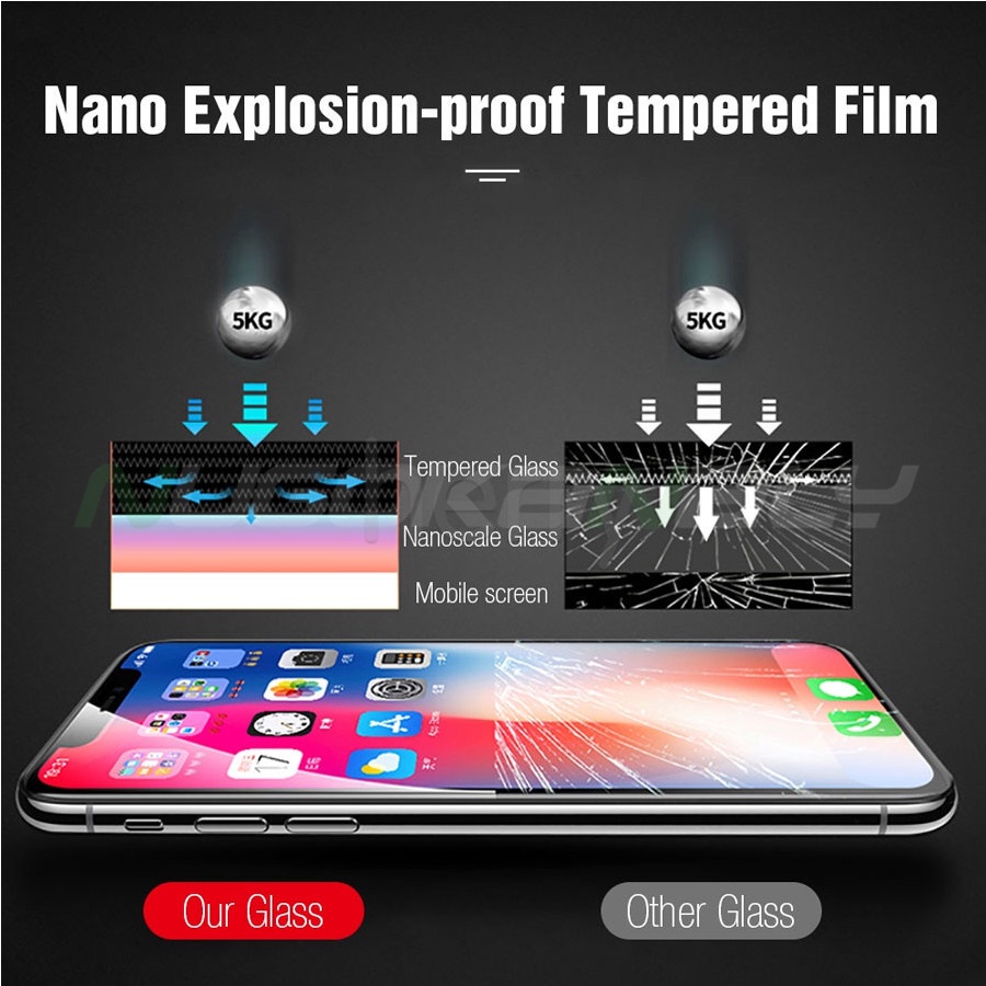 Kính cường lực HD 21D chống trầy chống vết dầu thích hợp cho iPhone 13 Mini 12 11 Pro XR X XS Max 7 8 6 6s+ SE 2020