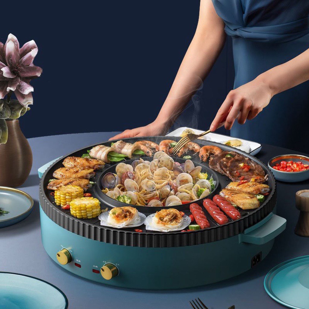 Bếp lẩu nướng đa đăng Cát Á, bếp lẩu nướng kết hợp công suất 1500W mạnh mẽ