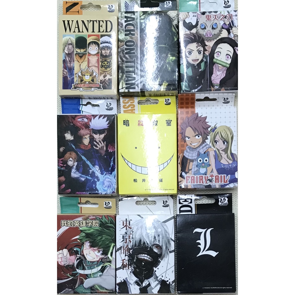 OtakuTPstore Playing card bài Tây anime Jujutsu Kaisen Attack on Titan Kimetsu no Yaiba