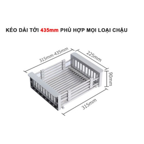 Rổ inox, giá inox bồn rửa chén, Rửa Rau, Trái Cây, Úp Chén