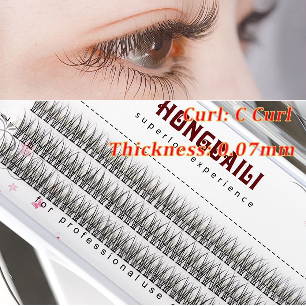 [Hàng mới về] Lông mi giả đuôi cá thiết kế tự nhiên dày dặn mềm mại chất lượng cao 0.07 8-14mm