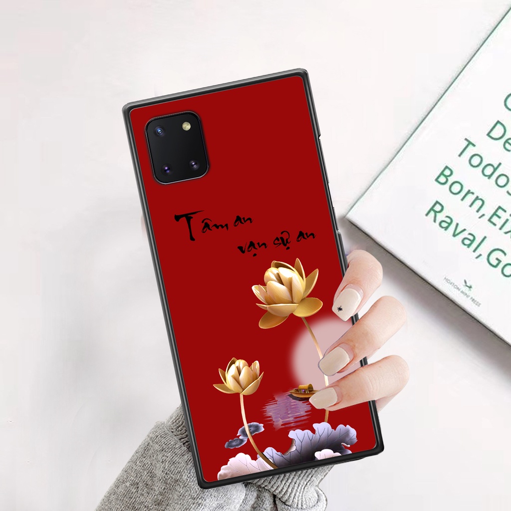 Ốp Samsung Note 10 Lite in hình ốp tâm an vạn sự an, ốp lưng SonCase