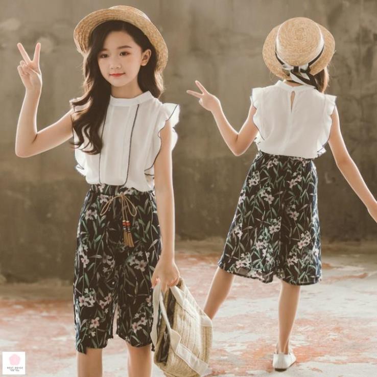 Váy đẹp cho bé 10 tuổi (3 - 12 tuổi☑️ Set Áo sát nách quần short dài đơn giản cao cấp